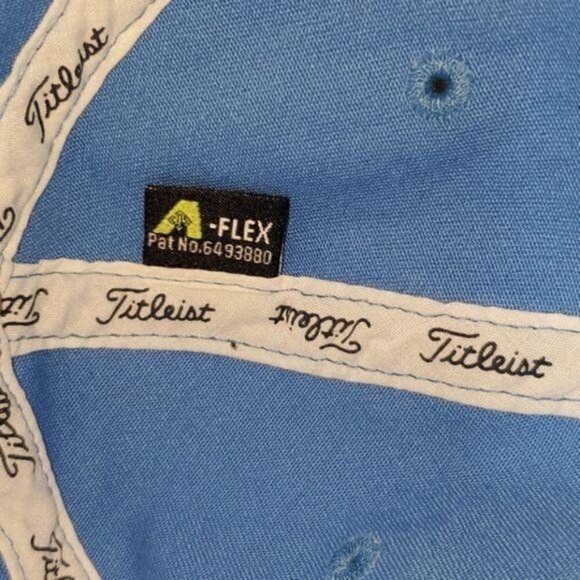 Titleist Embroidered Lt. Blue & White Logo Flex Sz. L-XL Fitted Baseball Hat - Picture 5 of 6